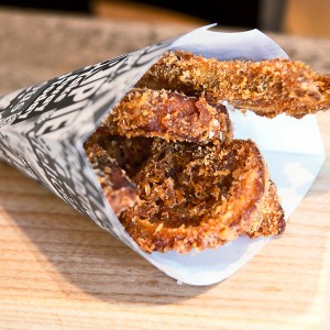 pigs ears crate and apple