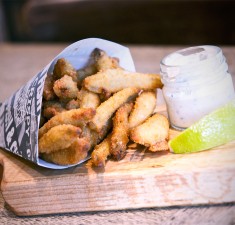 whitebait crate and apple